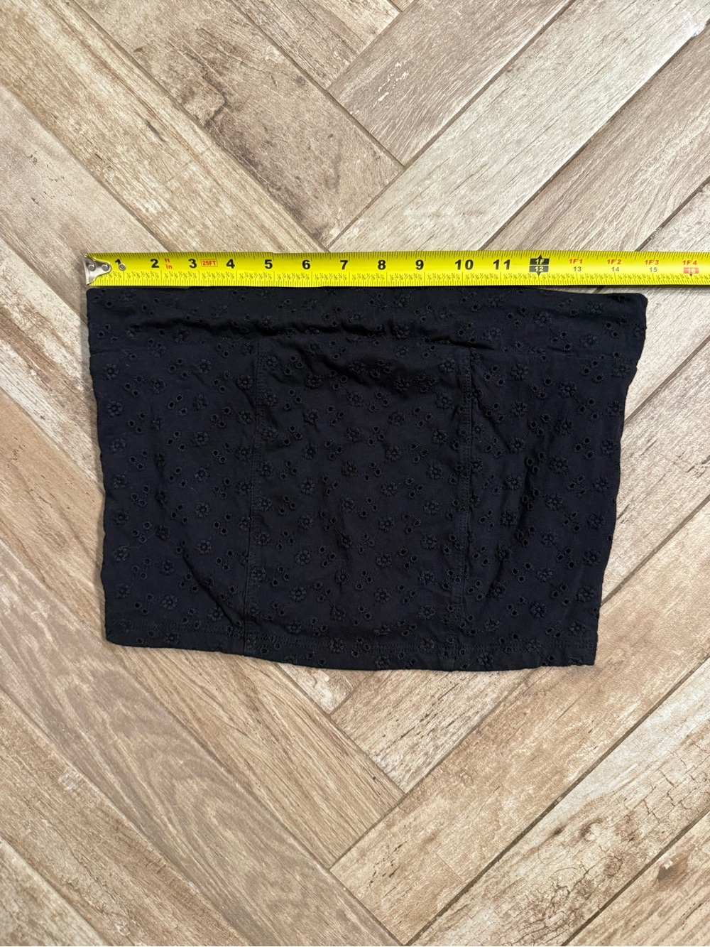 Black eyelet tube top